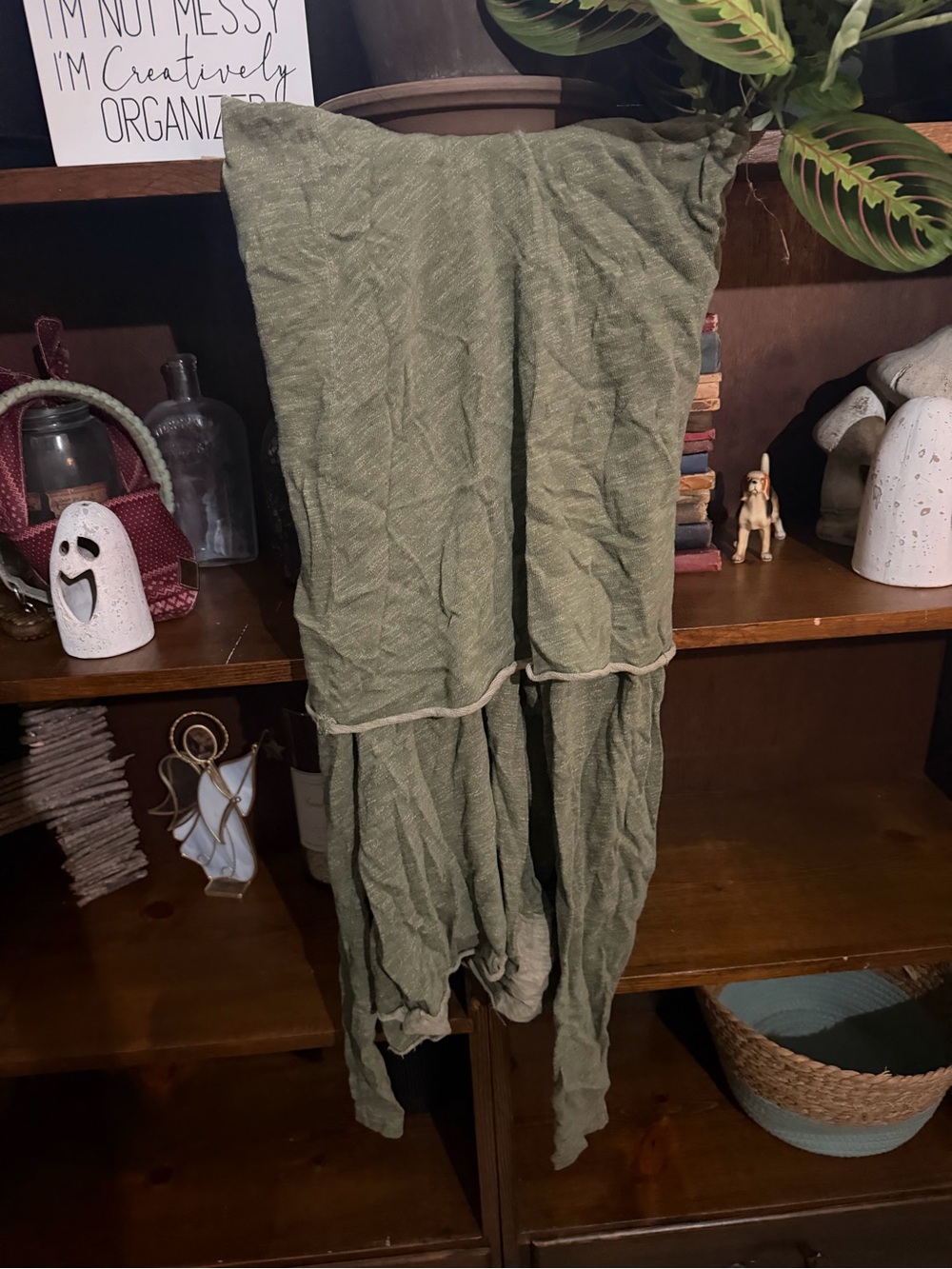 Free People Beach Women Top Two Body Corps Deux Cowl Neck Green Pullover